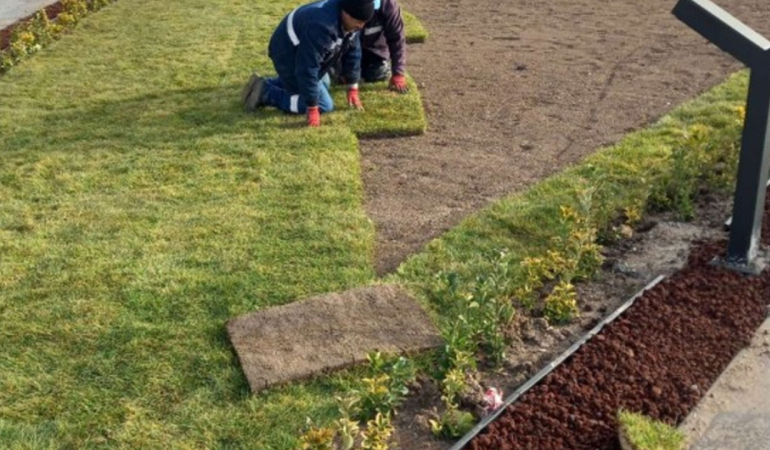 Sincan’da “estetik” çalışma: Hem peyzaj hem su tasarrufu
