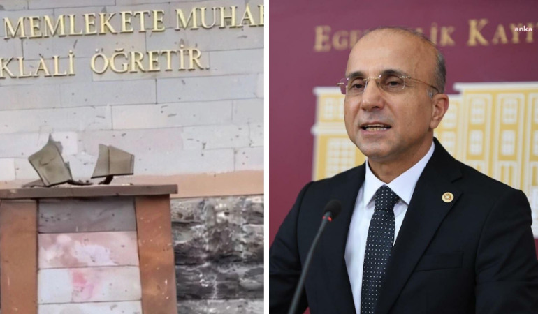 Okulda Atatürk büstüne saldırı