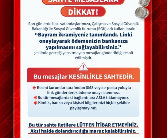 SGK’dan sahte mesaj uyarısı