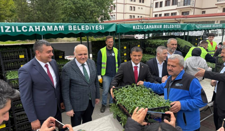 Kızılcahamam’da üreticiye fide desteği sağlandı