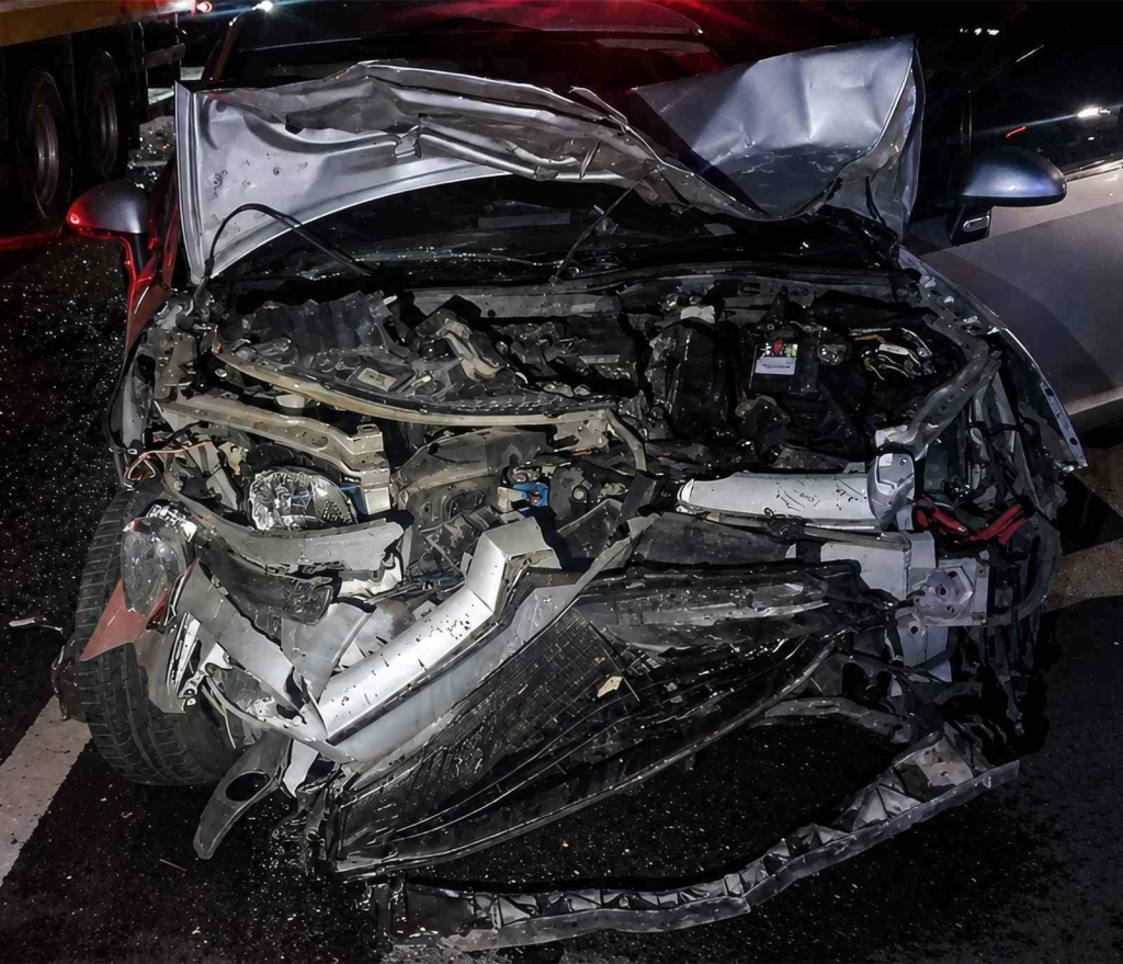 BANKETTE DURAN OTOMOBİLE ÇARPAN ARAÇ HURDAYA DÖNDÜ: 6 YARALI